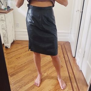 Vintage Italian Leather Skirt